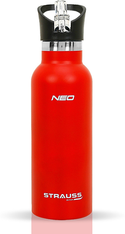 Strauss Neo Stainless Steel Water Bottle | Sipper Bottle | LeakProof Gym Bottle 500 ml Steel Sipper(Pack of 1, Red)
