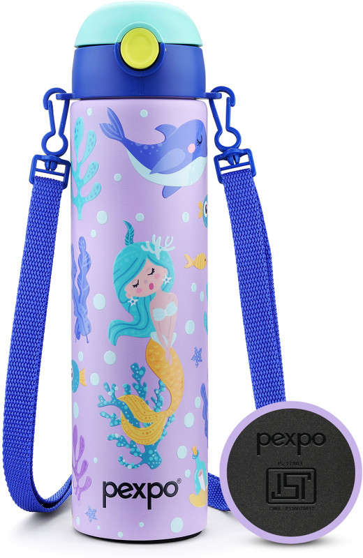 pexpo Sporty ISI Certified UV Printed Kids Water Sipper - For School, Home, Picnic 700 ml Steel Bottle(Pack of 1, Purple)