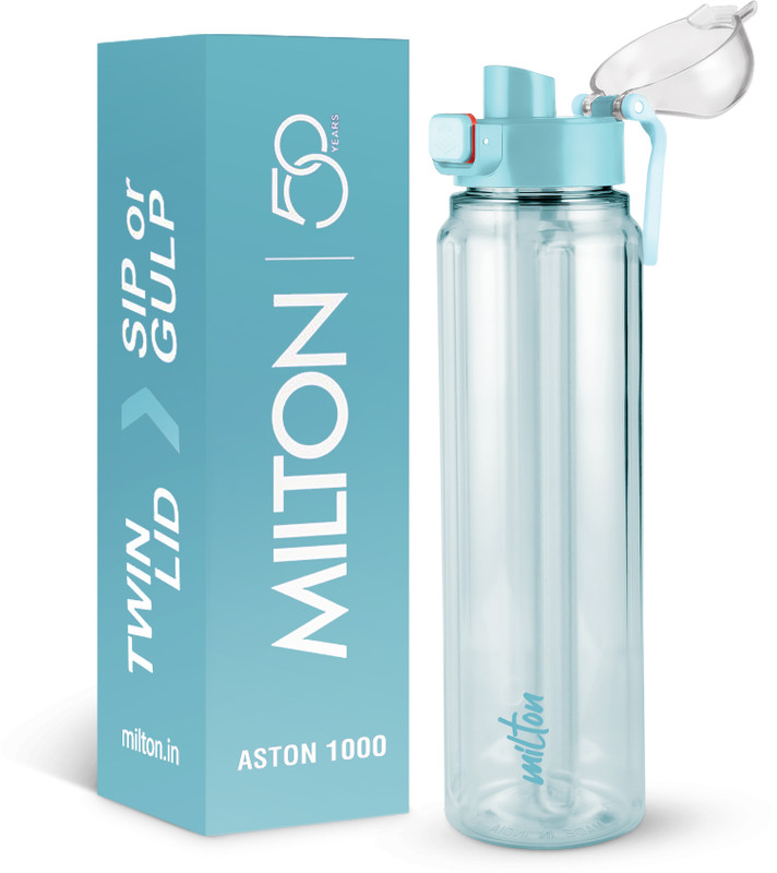 MILTON Aston 1000 Water Bottle 1 ltr Plastic Sip & Gulp Lid, for Office, School Purple 1000 ml Plastic Bottle(Pack of 1, Purple)