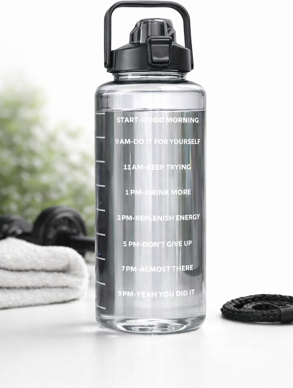 Aarvixa motivational bottle for gym and school 2000 ml Plastic Bottle(Pack of 1, Multicolor)