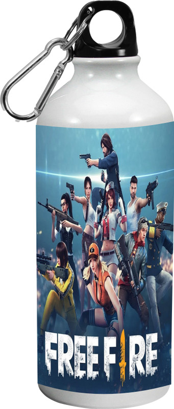 ZORI free fire sipper Bottle 600ml 600 ml Aluminium Shaker(Pack of 1, White)