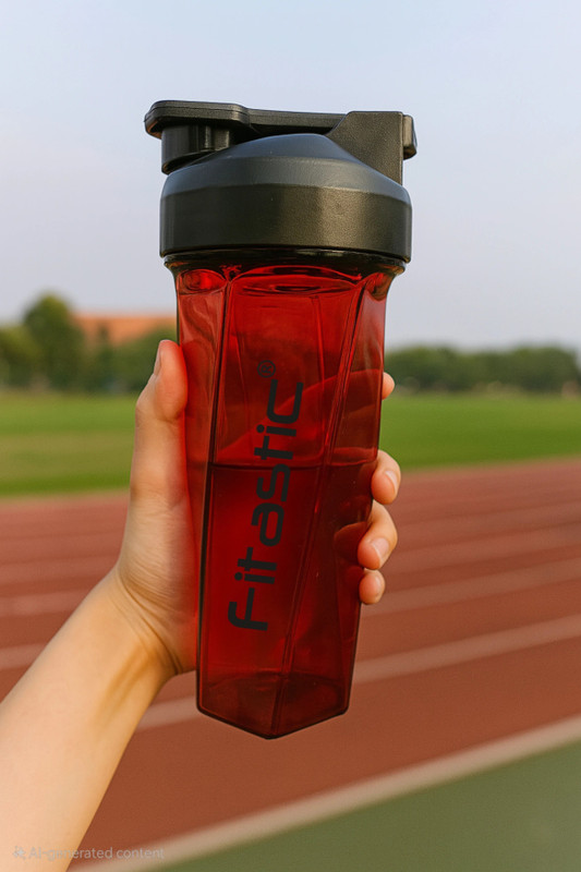 Fitastic Shaker Bottle | Leak-Proof, BPA-Free | No Mixing Ball Needed 700 ml Tritan Shaker(Pack of 1, Red)