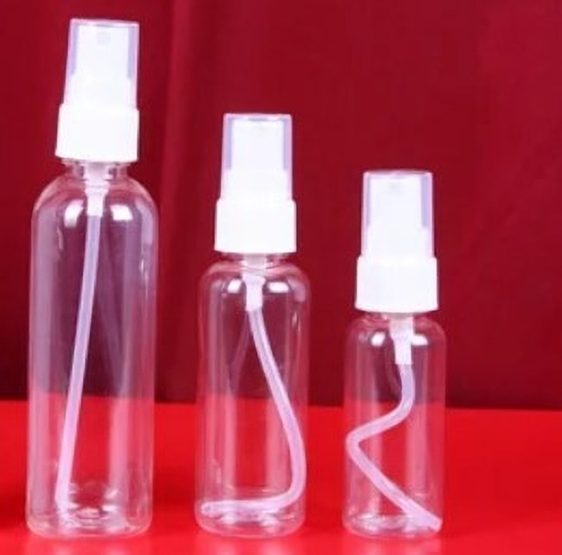 EverGlam Refillable Spray Empty Bottle /Home Office Travel Cleaning, Fine Mist 100+50+30 180 ml PET Spray Bottle(Pack of 3, Clear)