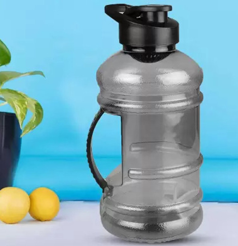 Nexshop Gallon Bottle Protein Shaker Plastic Sport Bottles Gym 1800 ml Plastic Shaker(Pack of 1, Black)