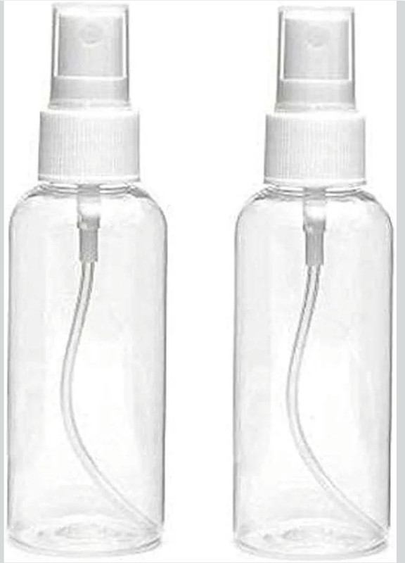 florybliss Empty Refillable Fine Mist Sprayer Atomizer Spray Bottle 100ml(Pack of 2) 100 ml Polyethylene Spray Bottle(Pack of 2, White)