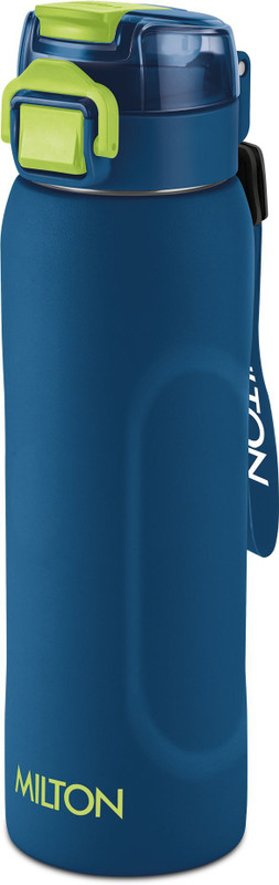 MILTON Twiniq 900 Thermosteel Water Bottle 900 ml with One Touch Safety Lock, Aura Blue 900 ml Stainless Steel Bottle(Pack of 1, Blue)