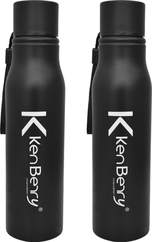 KenBerry AlphaDuo - (packof2) 750 ml Steel Bottle(Pack of 2, Black)