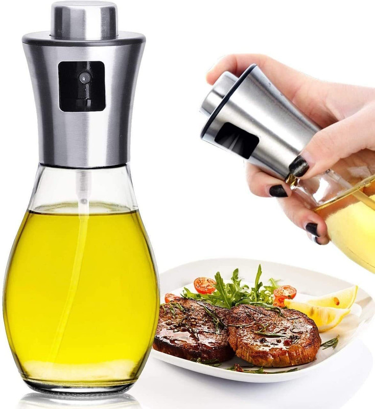 JUDEE Oil Sprayer for Cooking Oil Dispensing Bottle 200 ml Glass Spray Bottle(Pack of 1, White)