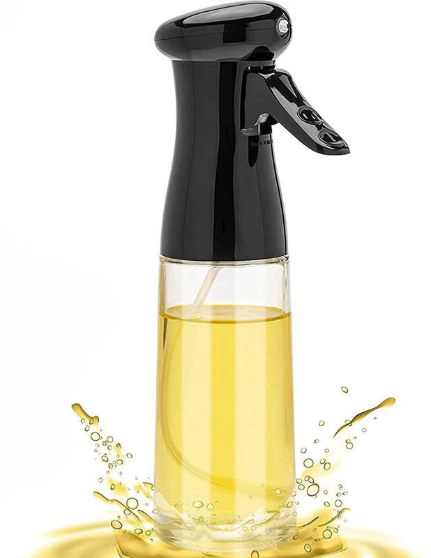 NAALSA AMINO Oil Sprayer for Cooking Spray Kitchen Mister for Air Fryer 210 ml Glass 210 ml Plastic Spray Bottle(Pack of 1, Black)