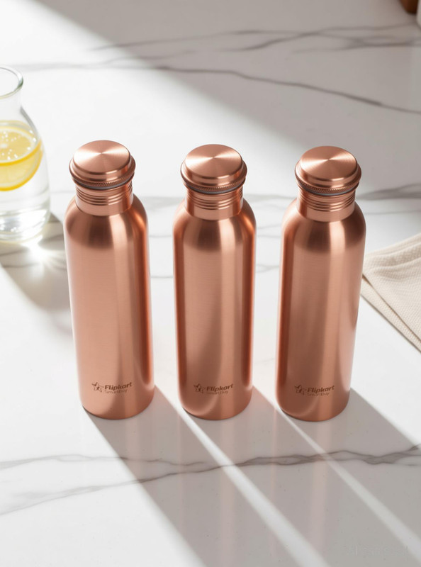 Flipkart SmartBuy Classic 2850 ml Copper Bottle(Pack of 3, Copper)