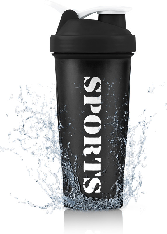 COOL INDIANS Best Quality Gym Shaker|Sipper Bottle for Gym and Workout 600 ml Plastic Shaker(Pack of 1, Black)