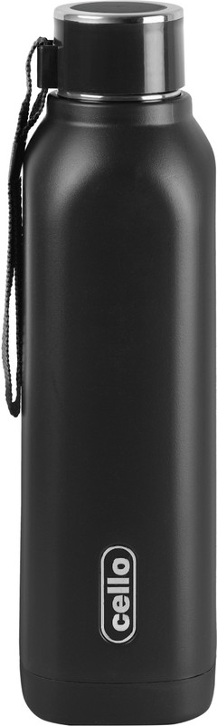 cello Puro Steel-X Royce 600 | PU Insulation | Leak Proof | Wide Mouth | 540 ml Bottle(Pack of 1, Black, Steel)