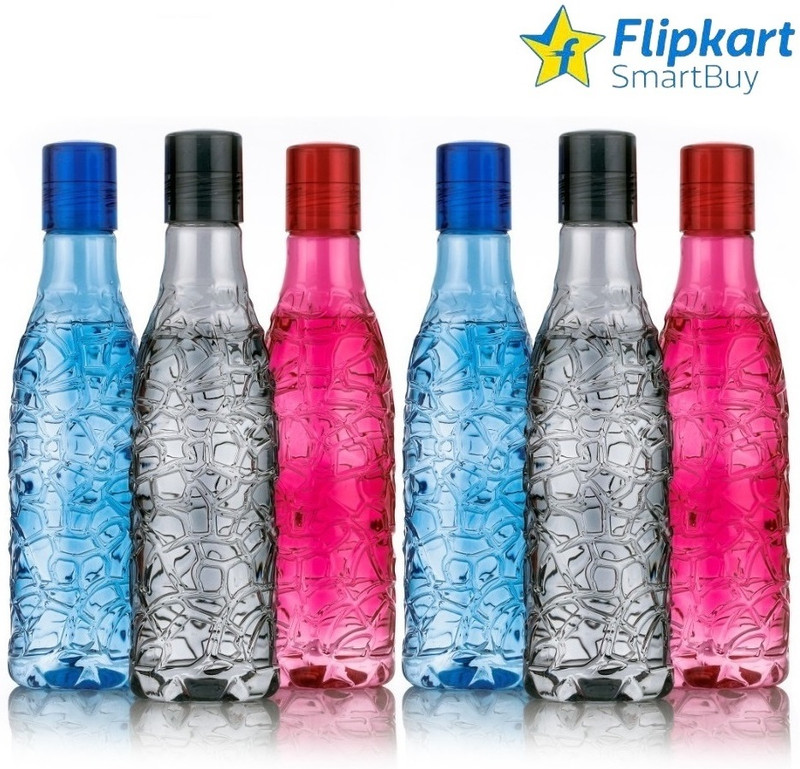 Flipkart SmartBuy VERY UNIQUE CONCEPT OF WATER BOTTLE IN PLASTIC IN ANTIQUE DESIGN 1000 ml Plastic Bottle(Pack of 6, Multicolor)
