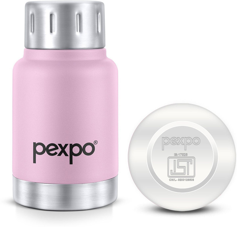 pexpo Cameo Hot and Cold Water Bottle, Stainless Vacuum Insulated 160 ml Steel Flask(Pack of 1, Pink)