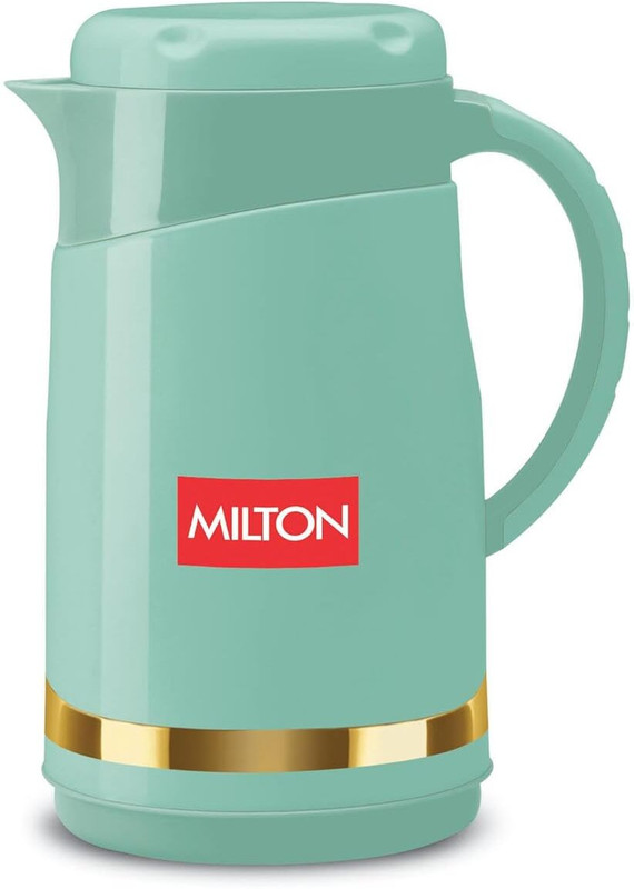 MILTON Renova Tuff 1500 Water Jug, PU Insulated Inner Stainless Steel Hot & Cold Jug 1350 ml Steel Flask(Pack of 1, Green)