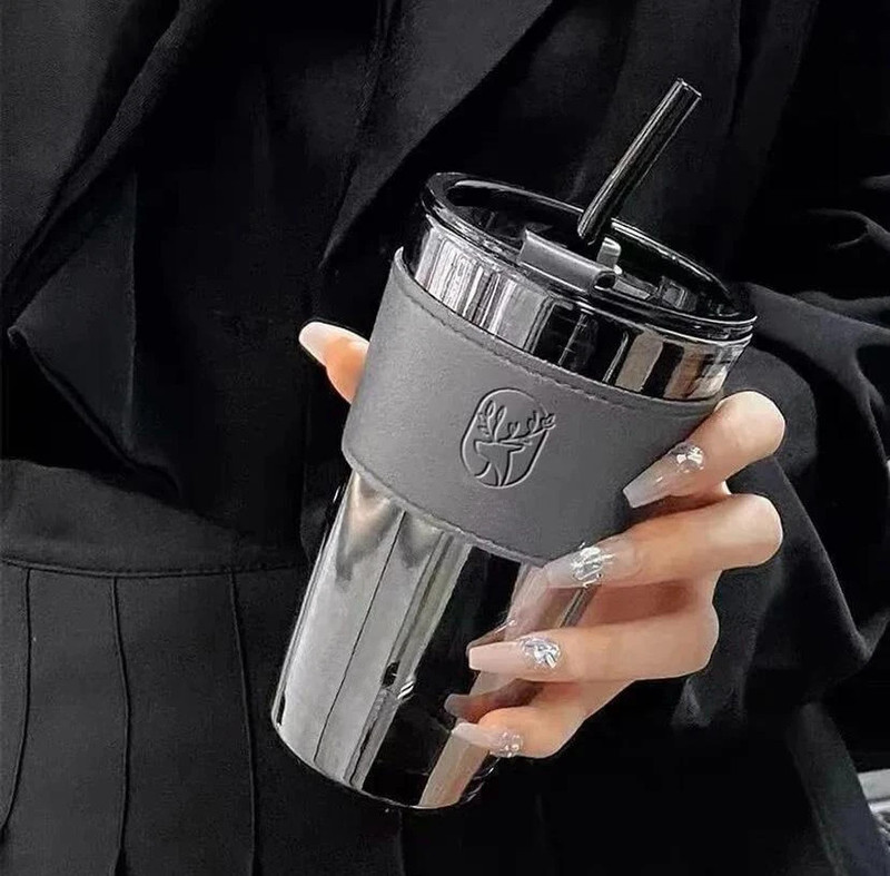 HR OUTFIT COFFEE SIPPER GLASS 450 ml Glass Sipper(Pack of 1, Black)