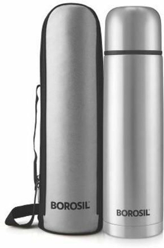 BOROSIL Hydra Thermo 1000 ml Steel Flask(Pack of 1, Steel/Chrome)