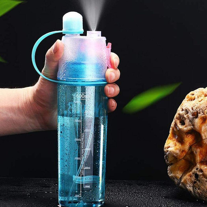 MISHTICRIATION Spray Water Bottle for Kids, Sports - BPA Free 600ml Bottle 600 ml Plastic Spray Bottle(Pack of 1, Multicolor)