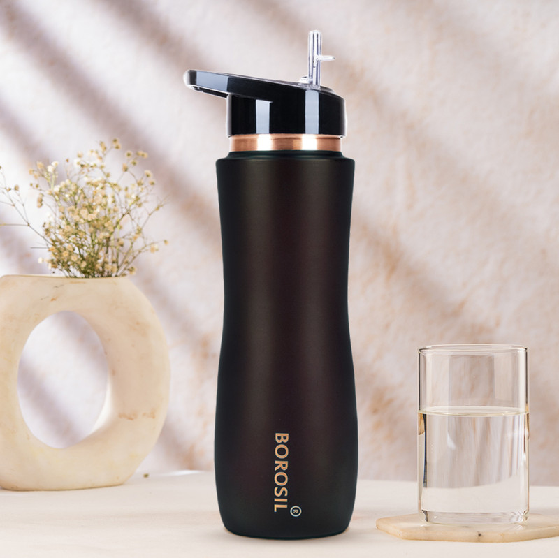 BOROSIL Copper Sipper Bottle, BPA Free, Leakproof & Anti-Oxidant Properties of Copper 750 ml Copper Sipper(Pack of 1, Brown)