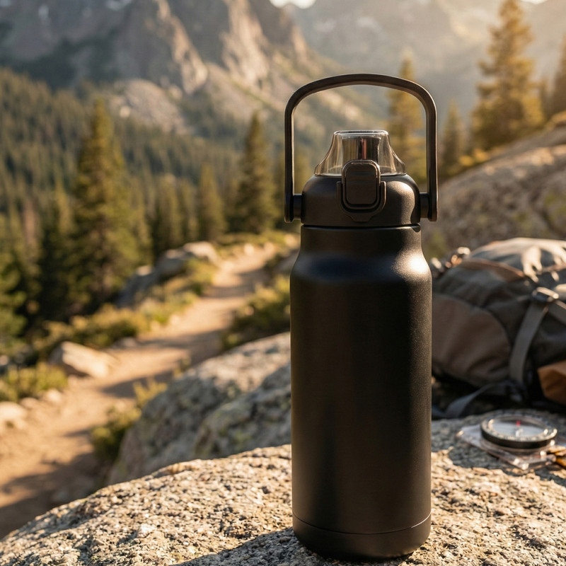 Dozy 1500ML Insulated Active Flask 1500 ml Stainless Steel Flask(Pack of 1, Black)