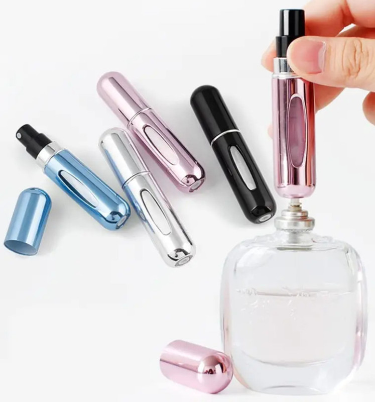 HOME N TECH Portable Refillable Perfume Bottles, Travel Size Empty Perfume Spray 5 ml Plastic Spray Bottle(Pack of 2, Multicolor)
