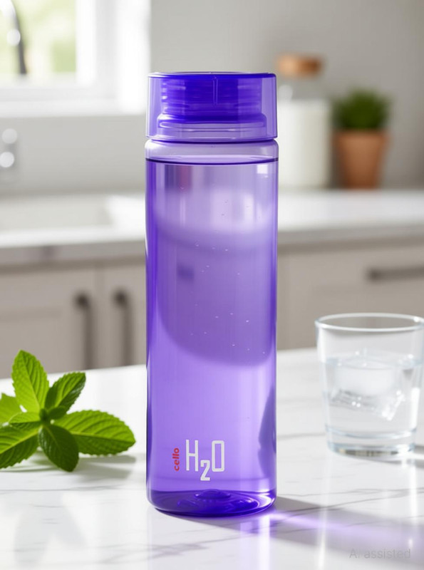 cello H2O Unbreakable Bottle, 1 Litre, Purple 1000 ml Plastic Bottle(Pack of 1, Purple)