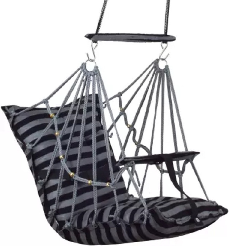 KD CREATION Cotton Swing Chair For Kids Baby's Children Folding & Washable 1-6 Years Swings Bouncer(Grey, Black)