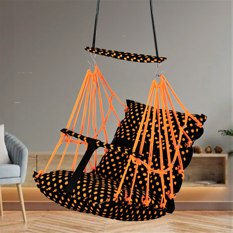Sprointal Cotton Baby Swing Chair for Babies Folding and Washable1-5 Years with Belt Swing Bouncer(Orange)