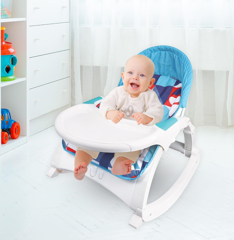 M Kids Portable Rocker with Feeding Tray, Swing Chair , Music,Vibration-color may vary Rocker(Multicolor)