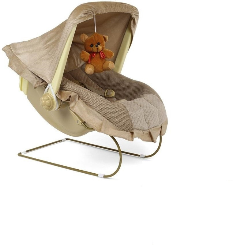 Domios 12-in-1 Musical Carry Cot/Bouncer with Mosquito Net Storage Box & Swinging Ropes Bouncer(Brown)