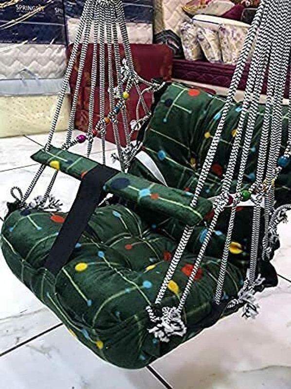 Yaksok ZONES Big Size Baby Swing Folding & Washable 1- 6 Years With Safety Belt indoor-Outdor(Green)