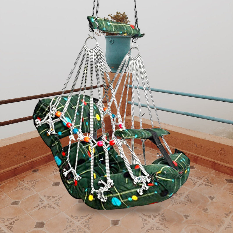 Yaksok ZONES Premium Cotton Swing Jhula for 1-3 Year Baby for Indoor-Outdoor Swings(Green)
