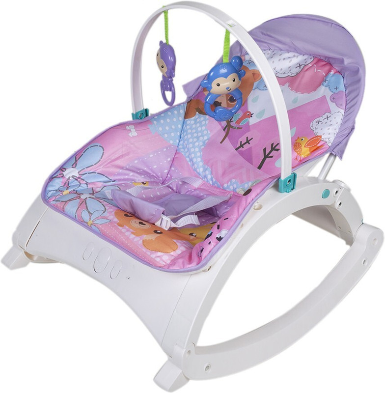 Baby Moo Nature Lover Purple Portable Bouncer / Baby Rocker(Purple)