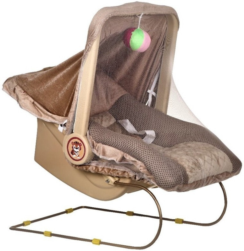 mlu Carry Cot/Bouncer with Mosquito Net and Swinging Ropes ( Rocker and Bouncer ) Rocker and Bouncer(Brown)
