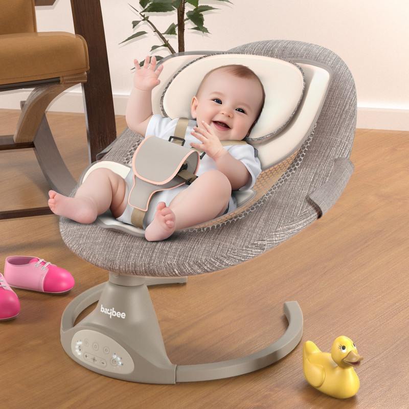 baybee Premium Automatic Electric Baby Swing Cradle with Adjustable Speed Bouncer(Grey)