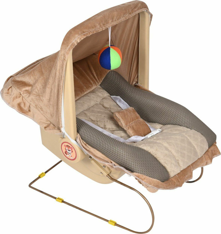 Domios 12-in-1 High Quality Multiuse Baby Carry Cot (Brown)-Made in India Bouncer(Brown)