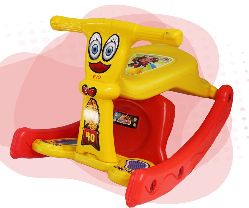 EVOHOUSE 2 in 1 Boy's and Girl's Plastic Ride Toys Rocker, Kids Sitting Rocker Rocker(Red)