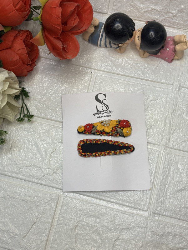 PAAKHI Embroidery pins Self Bow(Black)