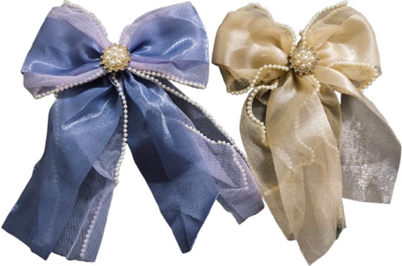 MishKav Bow clips korean style Self Bow(Gold, Purple)