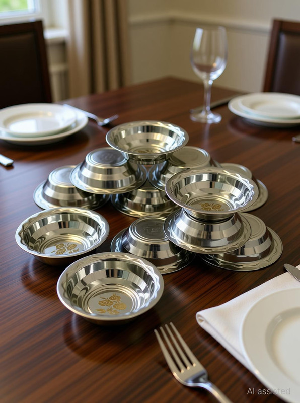 FarQue Stainless Steel Serving Bowl(Pack of 12, Steel)