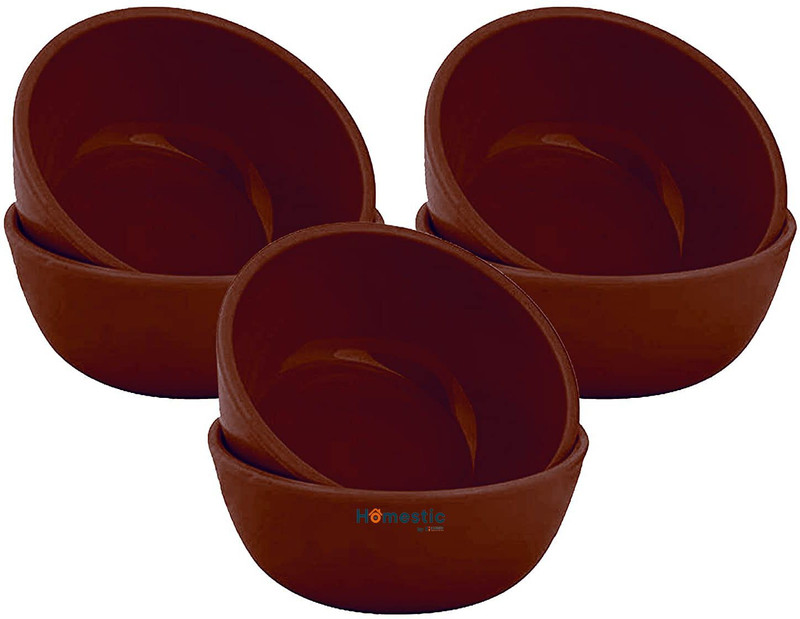 HOMESTIC Plastic Mixing Bowl Plastic Round Katori/Bowl Set , 250 Ml (Set Of 6) Brown(Pack of 6, Brown)