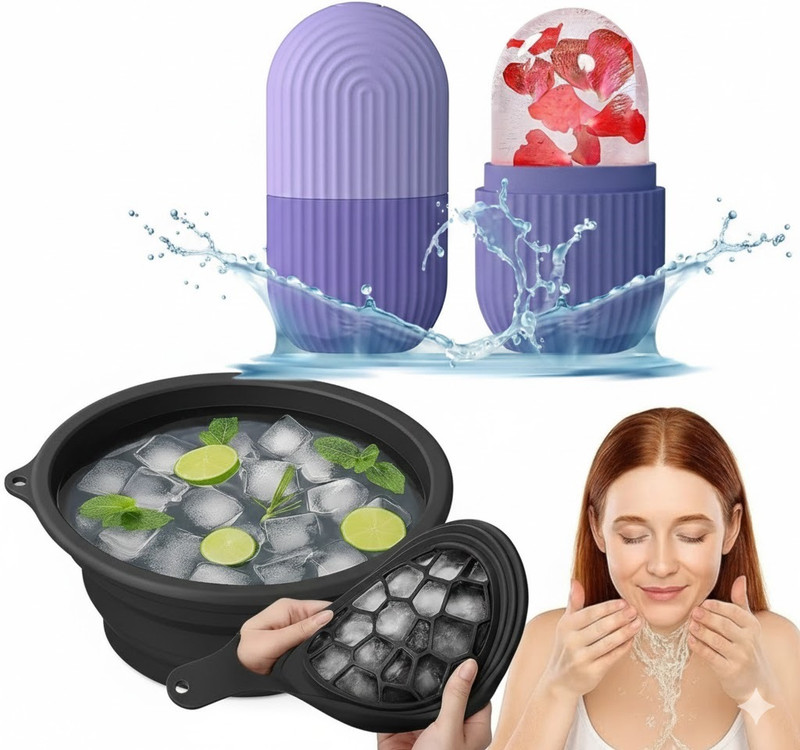 Mezulot Silicone Massage Bowl Ice Facial Roller Mold Disposable(Pack of 1, Black)