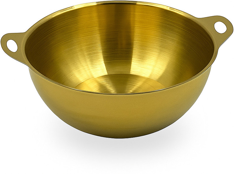 Snevad Pure Brass Kadai with Handles Heavy Gauge Brass Cooking Bowl Traditional Indian Pot 20 cm diameter 1 L capacity(Stainless Steel, Non-stick)