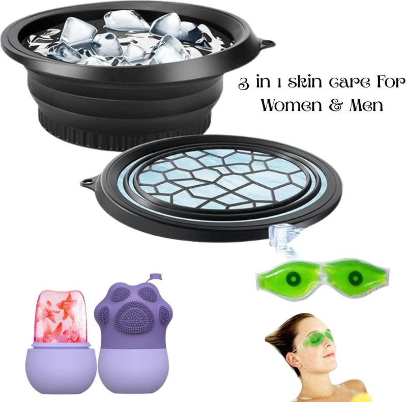 ToYooZe 100 L Silicone skin icing tools for pore tightening and brightening | ICE Roller Ice Bucket(Black)