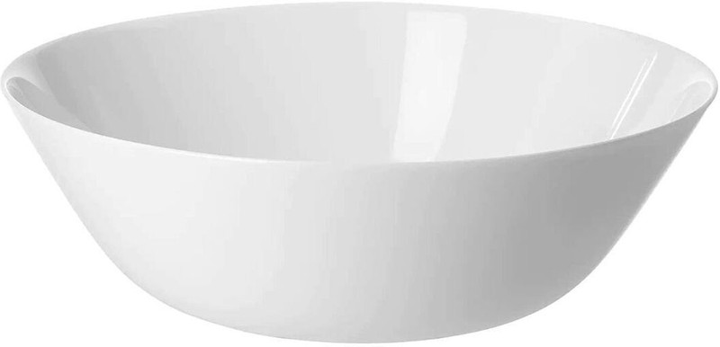 IKEA Ceramic Serving Bowl Digital Shoppy OFTAST Classic Tempered Glass Serving Bowl, (White, 23 cm, 9 ")(Pack of 1, White)