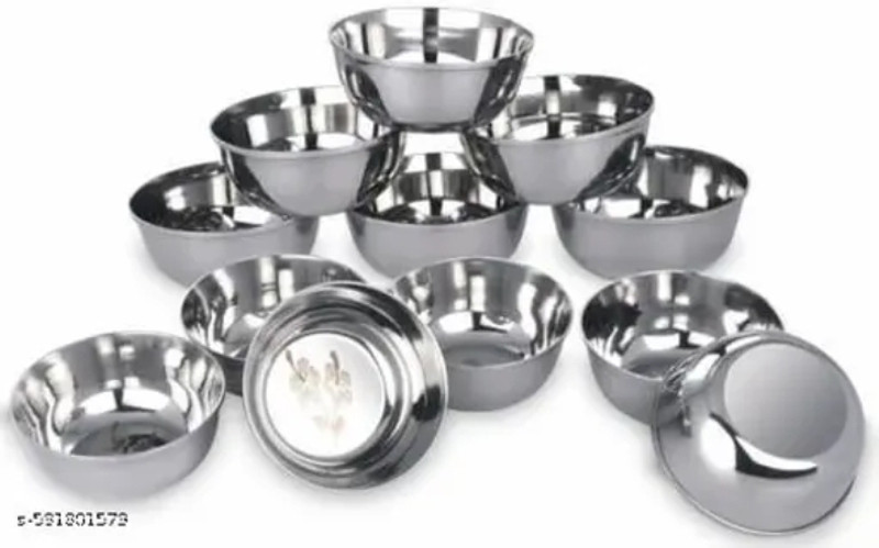 VSJ ENTERPRISE Steel Vegetable Bowl Vegetable bowl(Pack of 12200, Silver)
