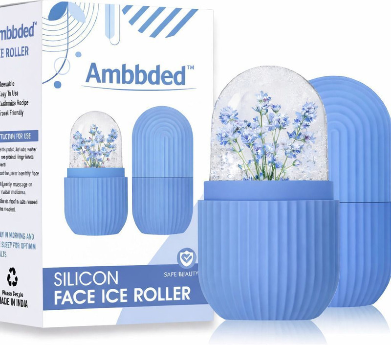 ambdded Silicone Massage Bowl Silicone Face Ice Roller for Skin Tightening and Puffiness Relief Disposable(Pack of 1, Blue)