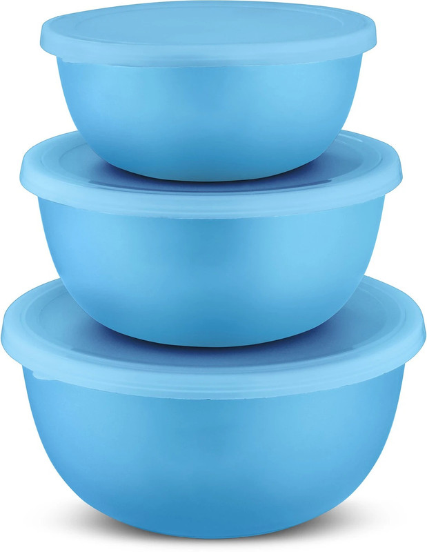 Flipkart SmartBuy Stainless Steel Serving Bowl Flora Microwave(Pack of 3, Green)