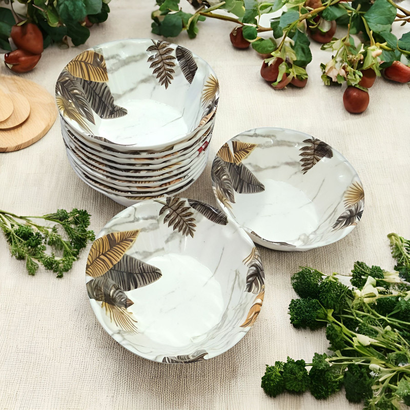 Inpro Melamine Vegetable Bowl Lightweight Melamine Vegetable Bowl Set of 12 Pcs- Perfect for Dinner and Ideal(Pack of 12, Multicolor)