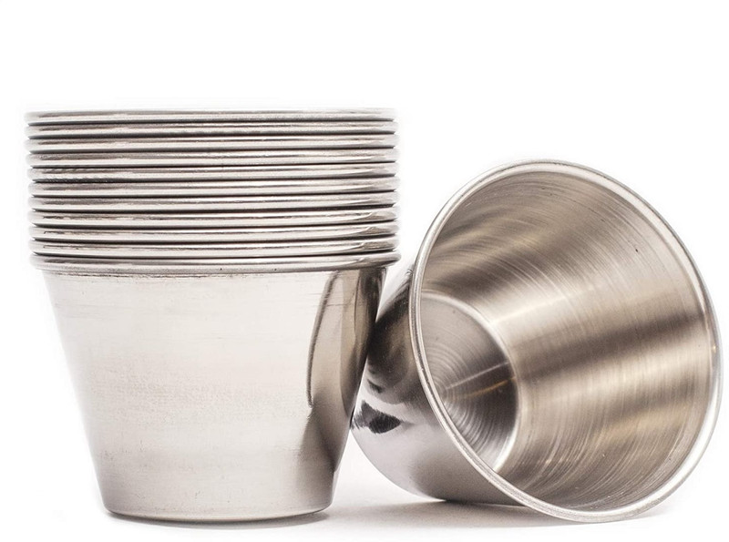 Dynore Stainless Steel Sauce Bowl Dynore Stainless Steel 60 ml Sauce Cup/Chutney Cup/ Chips Dip Cup- Set of 12(Pack of 12, Silver)